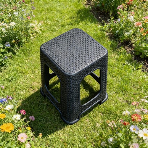 2pcs plastic rattan stool - plastic,