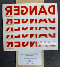 Harrier Aircraft Label Decal 'DANGER' (Packs Of 5) * STD.1932-91 *