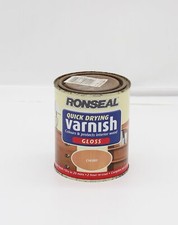 Ronseal 750ml Quick Drying Varnish Gloss Cherry Interior Wood Clearance Tins
