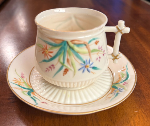 Belleek rare finner cup - belleek, and