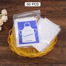 100 X Disposable Waterproof Adult Plastic Aprons Gown Polythene Kitchen Aprons