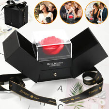 Preserved Real Rose Gifts Box Eternal Rose Jewelry Gifts Box for Women Wife
