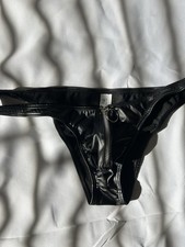 Faux Leather Zip Underwear Men's L