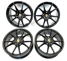 Porsche 718 982 Boxster Cayman 20" Carrera IV 4 Alloy Wheels Gloss Black - 981