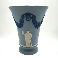 Wedgwood Neoclassical Tri-Colour Jasperware Lion & Garland Trumpet Vase 6" Tall
