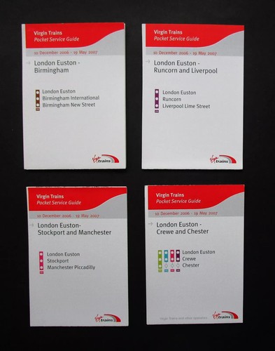Virgin railway timetable - railway,