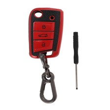 Red TPU Car Key Case for VW