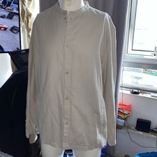 COS Shirt Mens Size XL cream colour ,Long Sleeve Casual Cotton Collarless 0018
