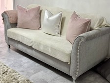 SCS Spark Grey 3 Seater Sofa & Swivel Chair Set – Lightly Used – Atherton M46