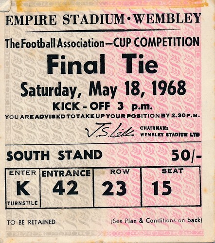 Ticket cup final 1968 - cup,