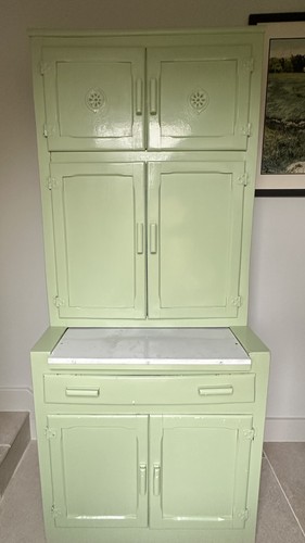 Green painted vintage larder - green,