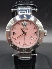 Versace Quartz Watch Reve XLQ99 Swiss Made Mens/Unisex 34mm Pink Mother of Pearl