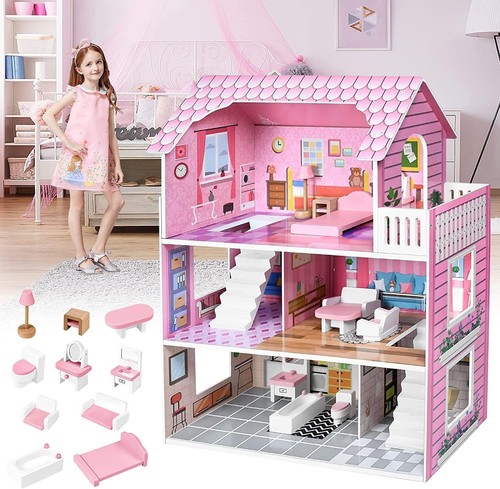 Large wooden doll house - large, 3