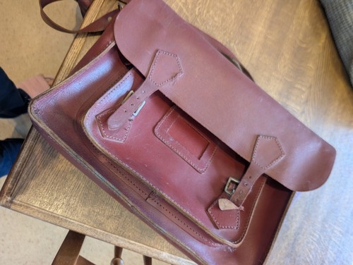 Vintage 1970s leather school - leather,