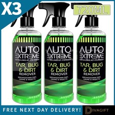 3 x TAR BUG DIRT SPRAY 720ML GRIME INSECTS REMOVER BUG TAR DIRT REMOVAL CAR WASH