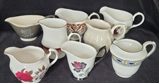 Job lot of eight vintage ceramic milk jugs - cafe, tearoom, party, wedding