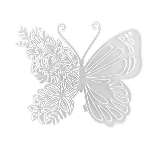 Butterfly and flower - flower, resin