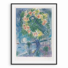 Marc Chagall - Couple et Poisson - Rare Print - Certificate. 