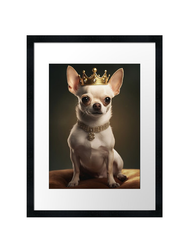 Crowned chihuahua framed wall - crowned,