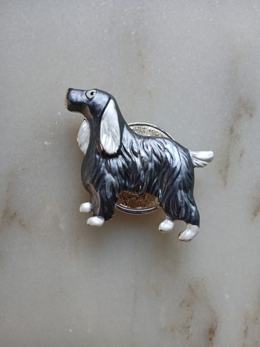 Afghan hound magnetic brooch - afghan,
