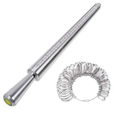 Metal Ring Sizer Guage Mandrel Finger Sizing Measure Stick Standard Jewelry Tool