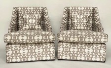 PETER DUDGEON / Pair of designer armchairs / Upholstered /