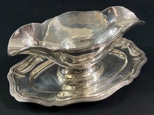 Large Gravy Boat On Silver