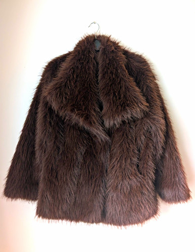 Women brown faux fur - brown,