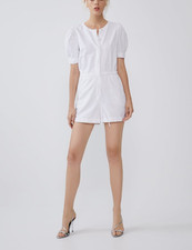 Zara denim white playsuit Size