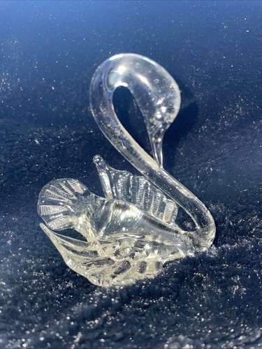Vintage decorative glass swan - decorative,