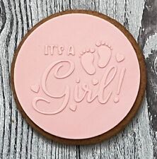 It's a Girl Cookie Stamp Pop-Out Debosser Fondant Birthday Cookie Cutter