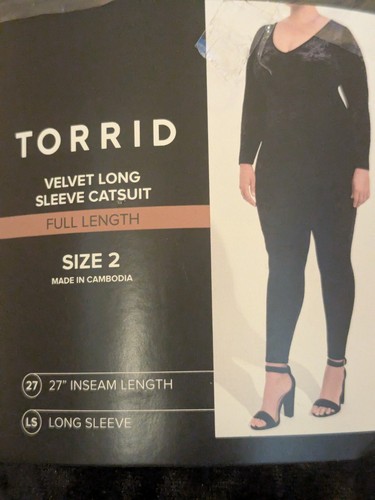 Torrid black velvet catsuit - black,