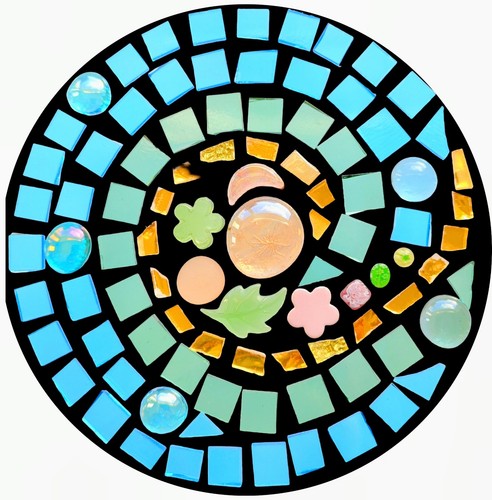 Floral swirl stained glass - floral,