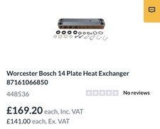 Worcester Bosch 14 Plate Heat Exchanger87161066850