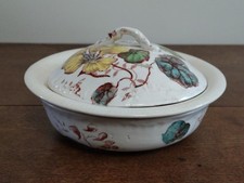 Antique Lidded 3 Piece Soap Dish, Floral Design