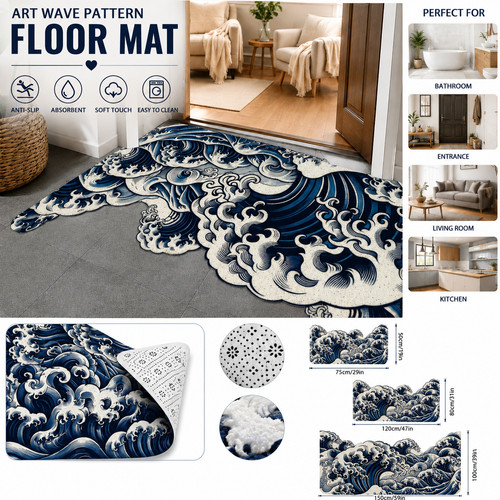 Modern art wave pattern living - art,