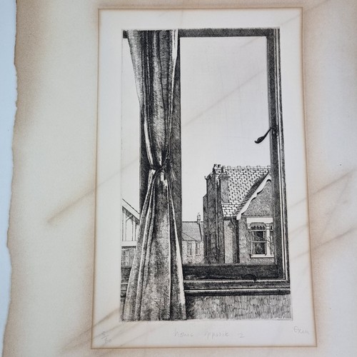 Vintage drypoint etching - vintage,
