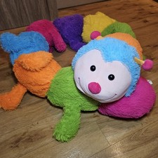Smyths Toys XL Jumbo Long giant Caterpillar Soft plush Soft Toy Rainbow 6ft long