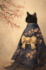 Japanese Kimono Cat Oriental