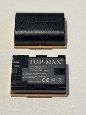 2 x TOP-MAX LP-E6 Li-ion Battery Pack 7.4V 1830mAh Compatible Canon EOS 5D 6D 7D