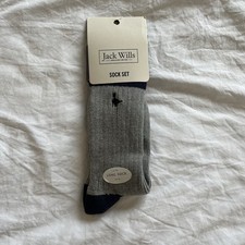 Jack Wills “baines” Grey And navy Knee High Knitted Socks In “Grey Marl”