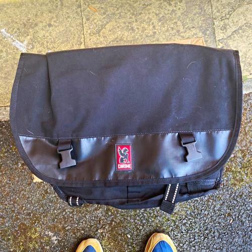 Chrome black messenger bag - chrome,