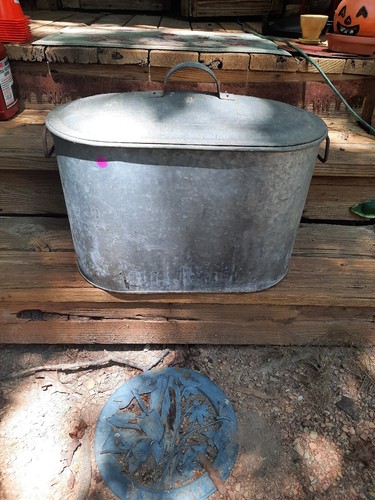 Vintage galvanized boiler - vintage, wash