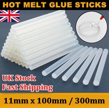 11mm x100/300mm LONG HOT MELT GLUE STICKS FOR CRAFT ADHESIVE CLEAR MINI GUN UK