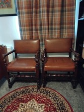 Antique Pair Louis X111 style,  Open Armchairs.,(carolean).