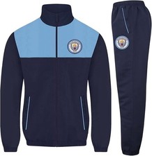 Manchester City Football Tracksuit Mens LARGE Jacket Pants Top Bottoms FULL SET