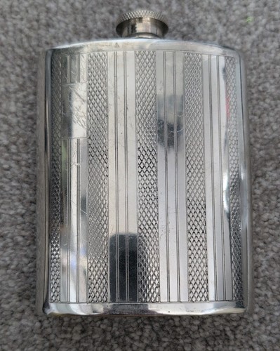 Sheffield pewter hip flask 6oz - pewter,