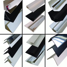 Trims for PVC Wet Wall Panels Black White Chrome End Caps, Angles All Sizes