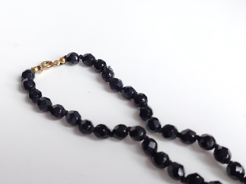Vintage black glass - glass, necklace