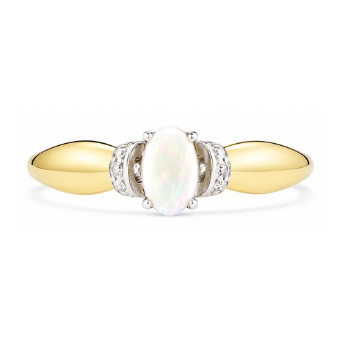 9ct yellow gold opal - yellow,